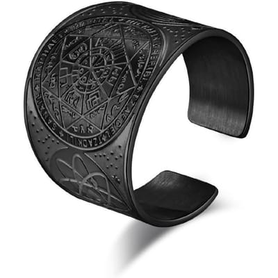Titanium Stalen Ring met Verstelbare Maat Vintage Antiek Handgemaakte Sieraden 10 #(opening adjustable) black