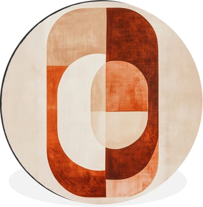 WallCircle - Wandcirkel - Muurcirkel - Illustratie - Abstract - Vormen - Rood - Aluminium - Dibond - 30x30 cm - Binnen en Buiten