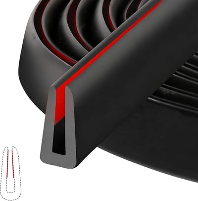 Metalen plaatrandbeschermingsstrip - Rubberen afdichtstrip voor autodeuren, bescherming tegen schokken van deuren en ramen, U-vormige metalen plaatafdichtstrip (3 meter, 1,6 mm, zwart)