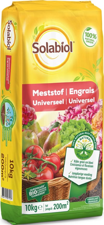 Solabiol Meststof Universeel - 10 kg - Meststoffen voor Moestuin, planten en gazon - Mest met Osiryl