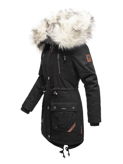 Navahoo Premium Dames Winterjas Honigfee – Warme Parka met Afneembare Kunstbontkraag