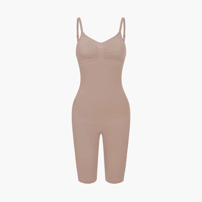 cfab - Bodysuit met corrigerende shapewear en bijpassende shorts - Beige - XS - Corrigerende Body - Naadlos - corrigerend ondergoed dames