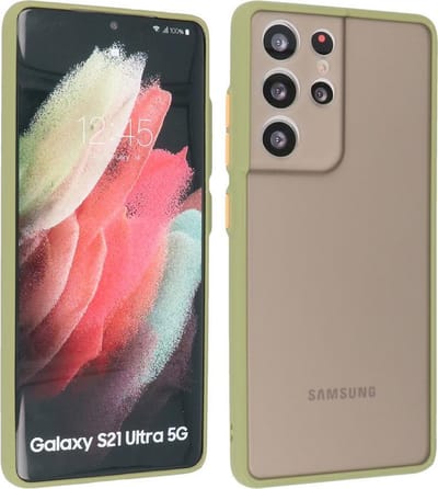 Hoesje Geschikt voor de Samsung Galaxy S21 Ultra - Hard Case Backcover Telefoonhoesje - Groen