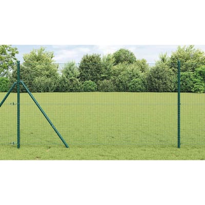 vidaXL - gelast - draadhek - met - grondbevestiging - 10 - x - 1 - m - PVC-Coated - Staal
