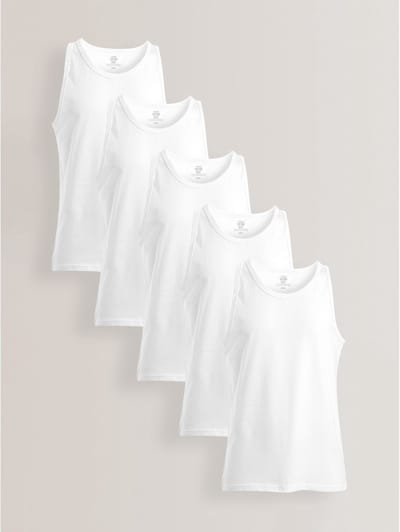 Next - Heren - Set van 5 100% katoenen hemden met laagjes - Wit