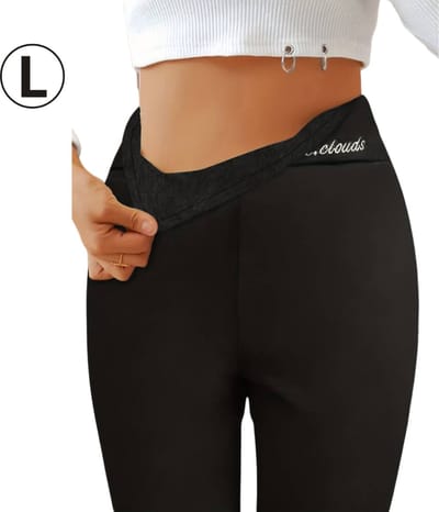 Nivard Warme Panty - Fleece Panty - Winter Panty - Thermo Panty - Legging - Stretch - Dames Kleding - Zwart - Maat L