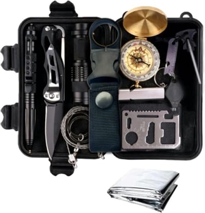 Survival Kit - Outdoor Noodpakket - Camping Set - Overleving Kit - Inclusief Opbergcase