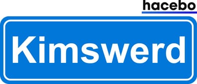 Hacebo - Plaatsnaam Sticker - 29x10 CM - Kimswerd sticker - Verkeersborden sticker - grappige cadeaus - Kimswerd