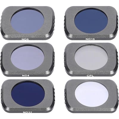 Kit de Filtres d'Objectif Junestar 6 en 1 STAR CPL ND4 ND8 ND16 ND32 Léger pour OSMO POCKET gray