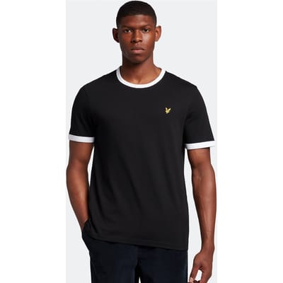 Lyle & Scott ringer-T-shirt in zwart