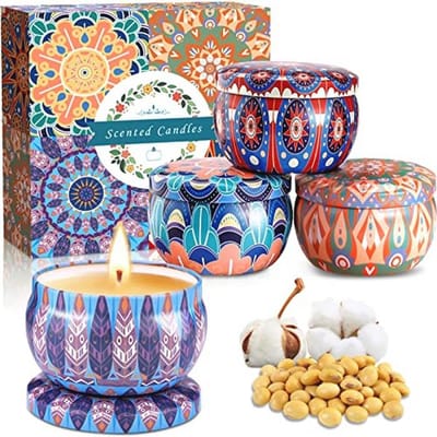 Natuurlijke Sojawas Geurkaarsen Cadeauset voor Aromatherapie en Ontspanning