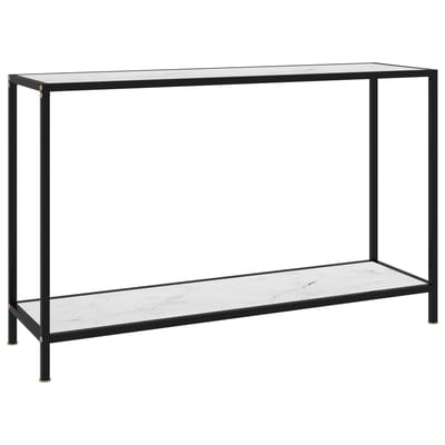 vidaXL - Wandtafel - 120x35x75 - cm - gehard - glas - wit