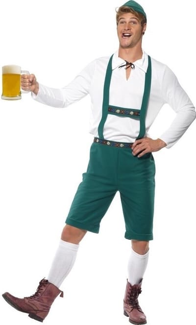 Groene Oktoberfest lederhosen voor heren - Bierfeest kleding 52/54