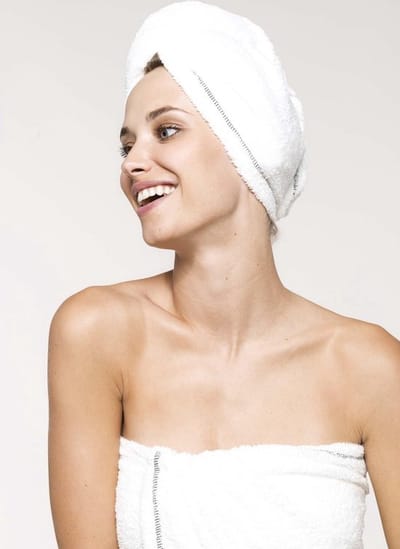 Jumada's Sneldrogende handdoek - Droger handdoek - Tulband - Wit - Knoopsluiting - 30x70 cm