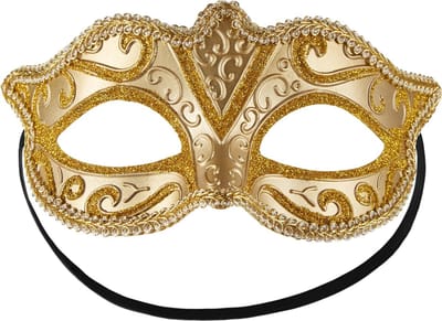 dressforfun - Venetiaans masker met patroon goud - verkleedkleding kostuum halloween verkleden feestkleding carnavalskleding carnaval feestkledij partykleding - 303527