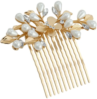 Haarkammen, elegante Franse gedraaide haarkam, kristallen haarspeld kam, versierd met bloemeninzetstuk, accessoires, voor speciale ceremonie