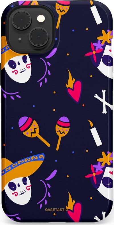 Casetastic Hoesje Geschikt voor Apple iPhone 15 Plus Magsafe - Stijlvolle Beschermende Duo-layer Case - Muertos fiësta