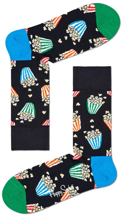 Happy Socks unisex sokken popcorn zwart