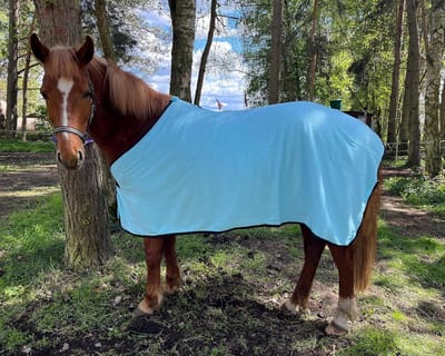 Ademsloze Fleece Paardendeken - Absorberend Zweetdeken - Maat 135 - Lichtblauw