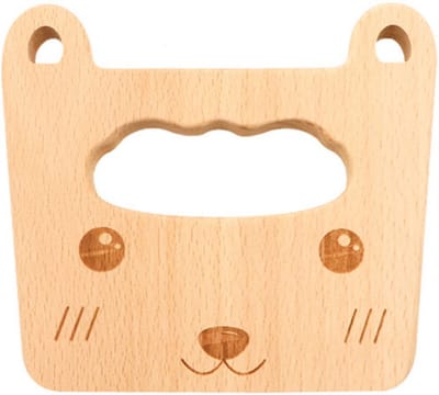 Kindermes Hout | Houten Kindermes | Kiddicutter | Houten Hakmes Beer | Keukenaccessoires | Kinderkoksmes | Veilig Kindermes | Mes voor Kinderen