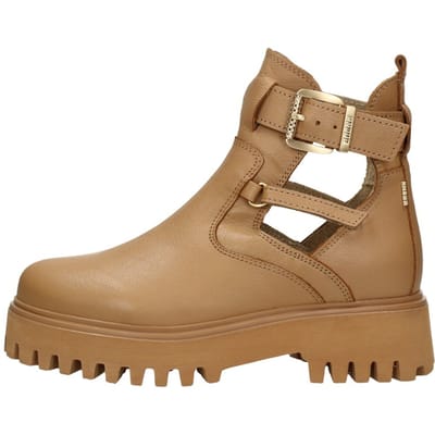 Bronx Groov-y Enkellaarsjes Plat - Cognac - Maat 37