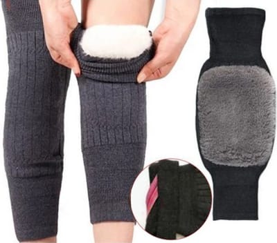 1 Paar Thermische Kniebraces voor Winter - Wollen Beenwarmers voor Vrouwen en Mannen - Ondersteuning bij Gewrichtspijn, Tendinitis en Artritis - Comfortabele Kniebeschermers voor Koude Dagen