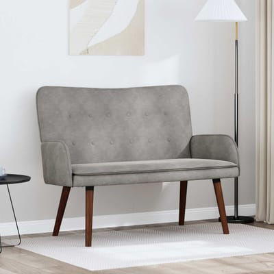 vidaXL - 2-Zits - Sofa - Lichtgrijs - 115 - x - 61 - x - 87 - cm - fluweel