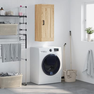 vidaXL - Wandkast - 34,5x34x90 - cm - bewerkt - hout - sonoma - eikenkleurig