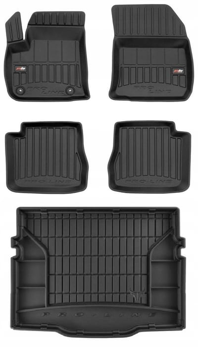 FROGUM PROLINE 3D Set - Rubberen Automatten + Kofferbakmat - Geschikt voor CITROEN e-C4 EV (vanaf 2020) - Lage laadvloer - Zwart