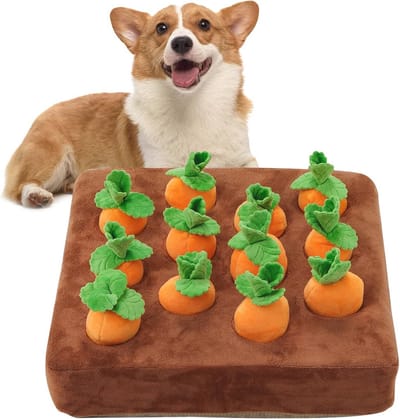 Interactief hondenspeelgoed, snuffelmat voor honden, 2-in-1 pluche puzzel met antislip voor neuswerk