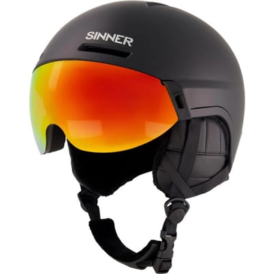 SINNER MontBLANC VISOR Unisex Skihelm - MATTE Zwart - Maat L,59-61 cm