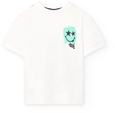 Boboli Knit T-shirt Met Korte Mouwen Wit 4 Years Jongens