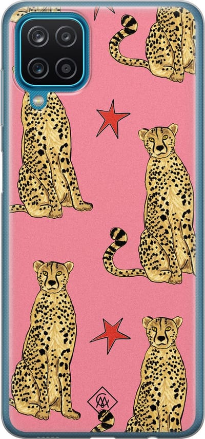 Casimoda® hoesje - Geschikt voor Samsung A12 - The Pink Leopard - Backcover - Siliconen/TPU - Roze