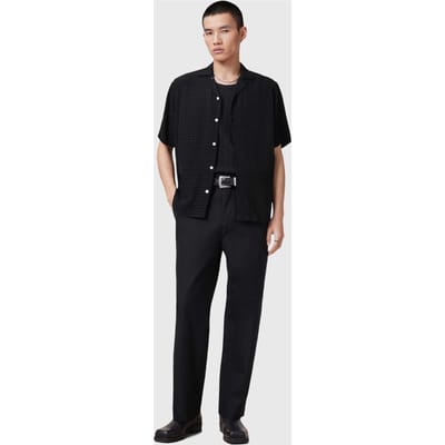 AllSaints Madin Ss Shirt Cadet Black Taglia: XXL | Camicie Casual Outlet | Uomo | Nero