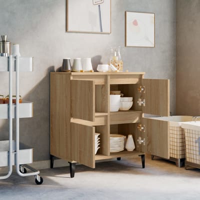 vidaXL - Dressoir - 60x35x70 - cm - bewerkt - hout - sonoma - eikenkleurig