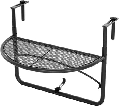 Balkon Tafel - Hangtafel Opknoping - Balkon Genieten - Ruimtebesparend Ontwerp - 60 x 45 x 50 cm - Zwart