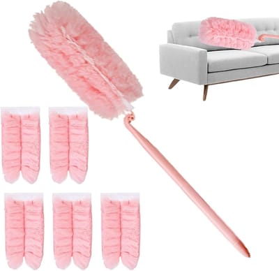 Stofwisser Duster - Schoonmaakgereedschap - Effectief Stof Verwijderen - Verstelbare Kop - 36-110 cm - Roze