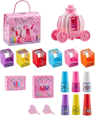 Nagelset voor Meisjes - Speelgoed nagellak - Creatief Spelen - Op Waterbasis Afpelbaar - 530 gram - Multicolor