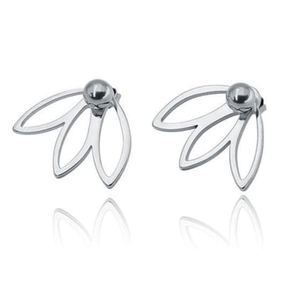 Cilla Jewels Blad oorstekers Edelstaal Zilverkleurig