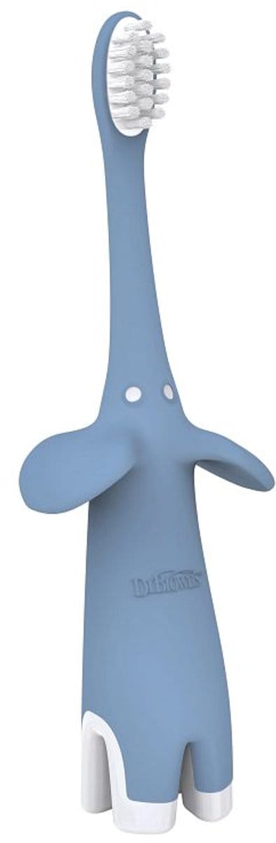 Dr. Brown's Baby's Eerste Tandenborstel - Olifant - blauw
