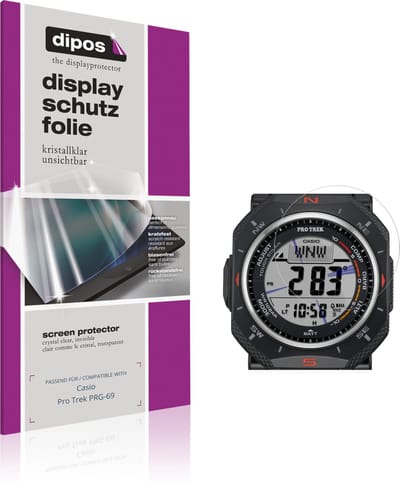 dipos – 6x Beschermfolie geschikt voor Casio Pro Trek PRG-69 | Krasbestendige & heldere Screenprotector Ultra-Thin