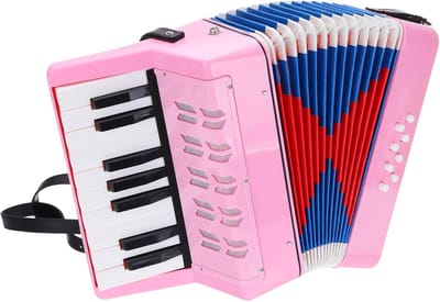Mini Accordeon - Speelgoed Instrument - Muziek Leren - 17 Toetsen 2 Bas - Lichtgewicht - Roze