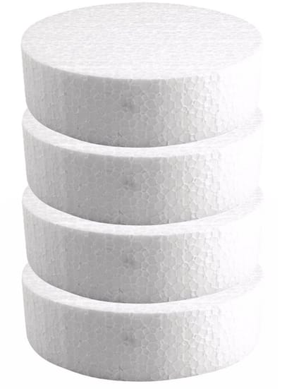 Rayher hobby Piepschuim schijf - 4x - 15 cm breed en 4 cm dik - hobby figuren/vormen artikelen