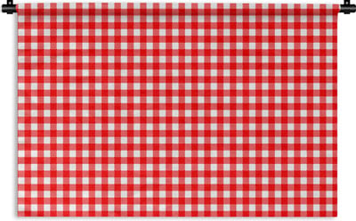Wandkleed - Wanddoek - Rood - Rustiek - Patronen - 90x60 cm - Wandtapijt