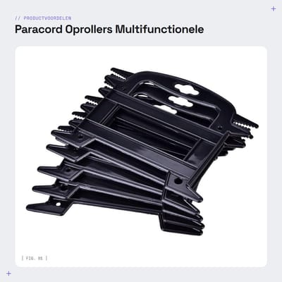 Dailygoods- Paracord-oproller - 5 stuks - Multifunctionele Wikkelaar - Kabelorganizer - Geschikt voor Touwen - 19 cm x 14,5 cm - Touworganizer
