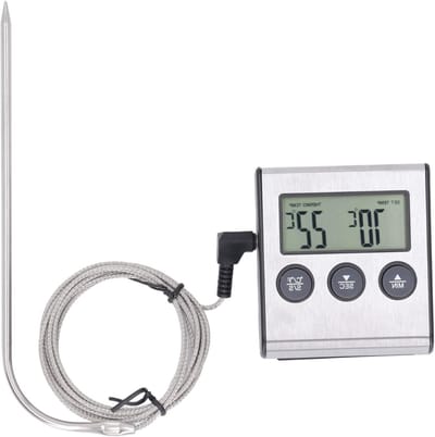 Digitale Oventhermometer voor Vlees, Elektronische Probe, Ideaal voor Koken en Grillen met Vooraf ingestelde Temperatuur en Infraroodfunctie