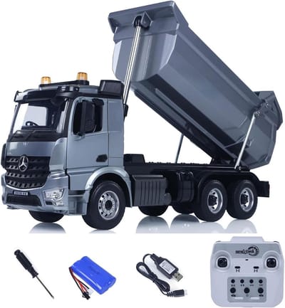 RC Kiepwagen - Afstandsbestuurbare Truck - Spelen Buiten - Elektrisch Hefsysteem - 1:20 Schaal - Grijs