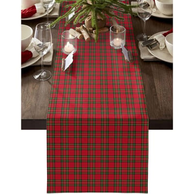 Kerst Rood Groen Buffalo Plaid Linnen Tafel Runner Feest Decoratie Winter Kerst Keuken Eettafel Runner Kerst Decoraties 150x33cm