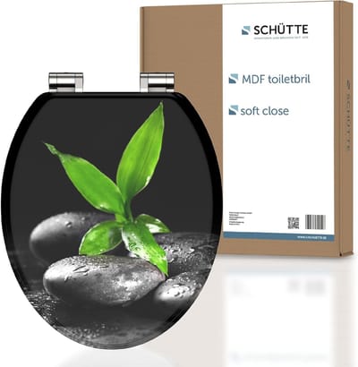 Houten Toiletzitting - Zitting met Deksel - Dagelijks Gebruik - Soft Close Mechanisme - 45 x 37 cm - Houtkleurig