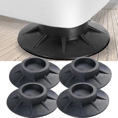 CHPN - Schokdempers - Trillingsdempers - Trillingsdempers voor wasmachine - 4 stuks - Zwart - Extra Dik - Geluidsdempers - Antislip Rubber Anti-Trilling - One size